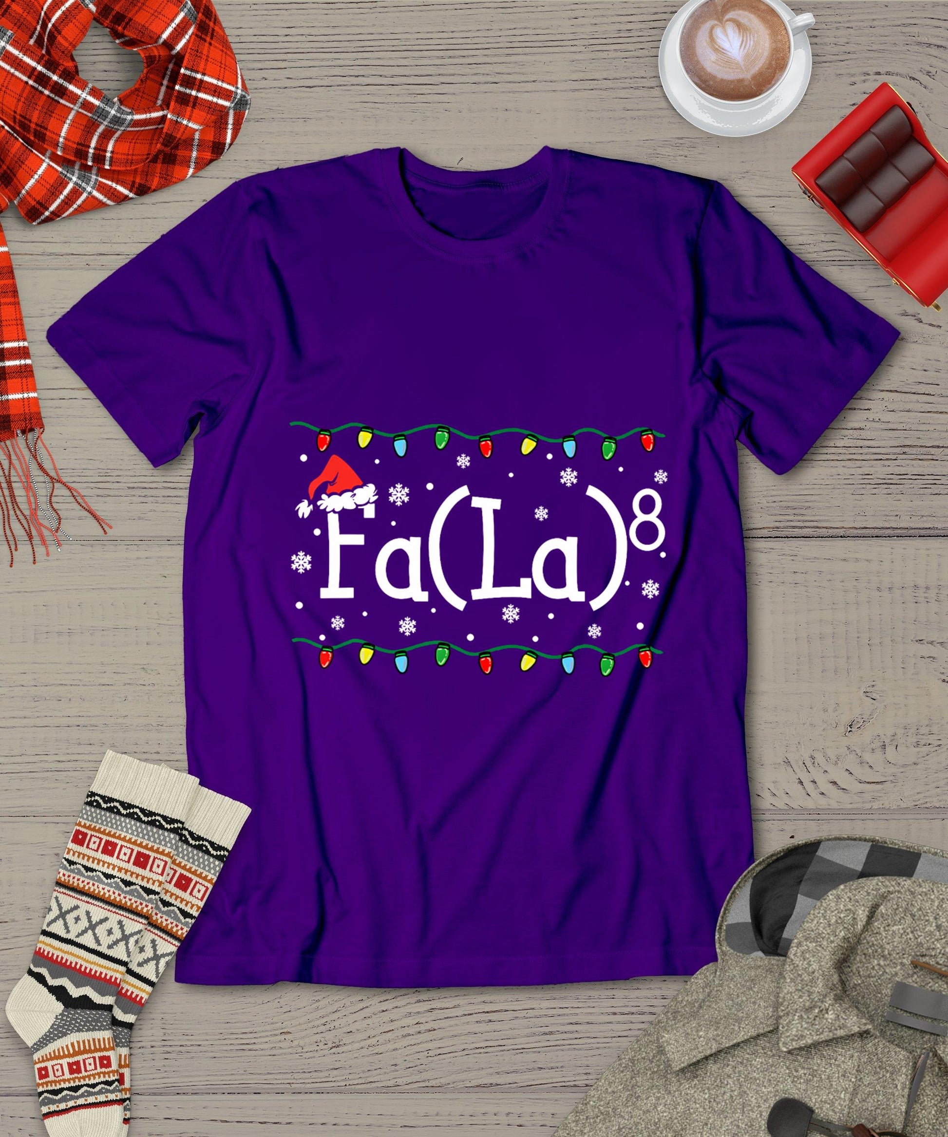 Fa (La)8 Funny Christmas Santa Fa La Math Teacher Student T-Shirt