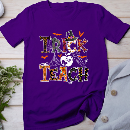 Fall Holiday Themed Thanksgiving Halloween Teacher Trick Or T-Shirt