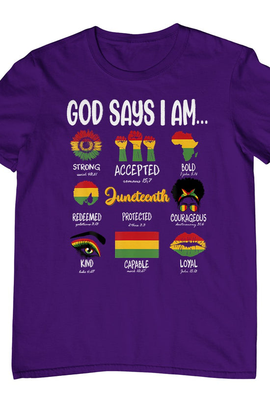 Juneteenth God Says I Am Celebrating Black Freedom 1865 T-Shirt