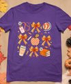 Retro Coquette Bow Teacher Fall Autumn Thanksgiving T-Shirt