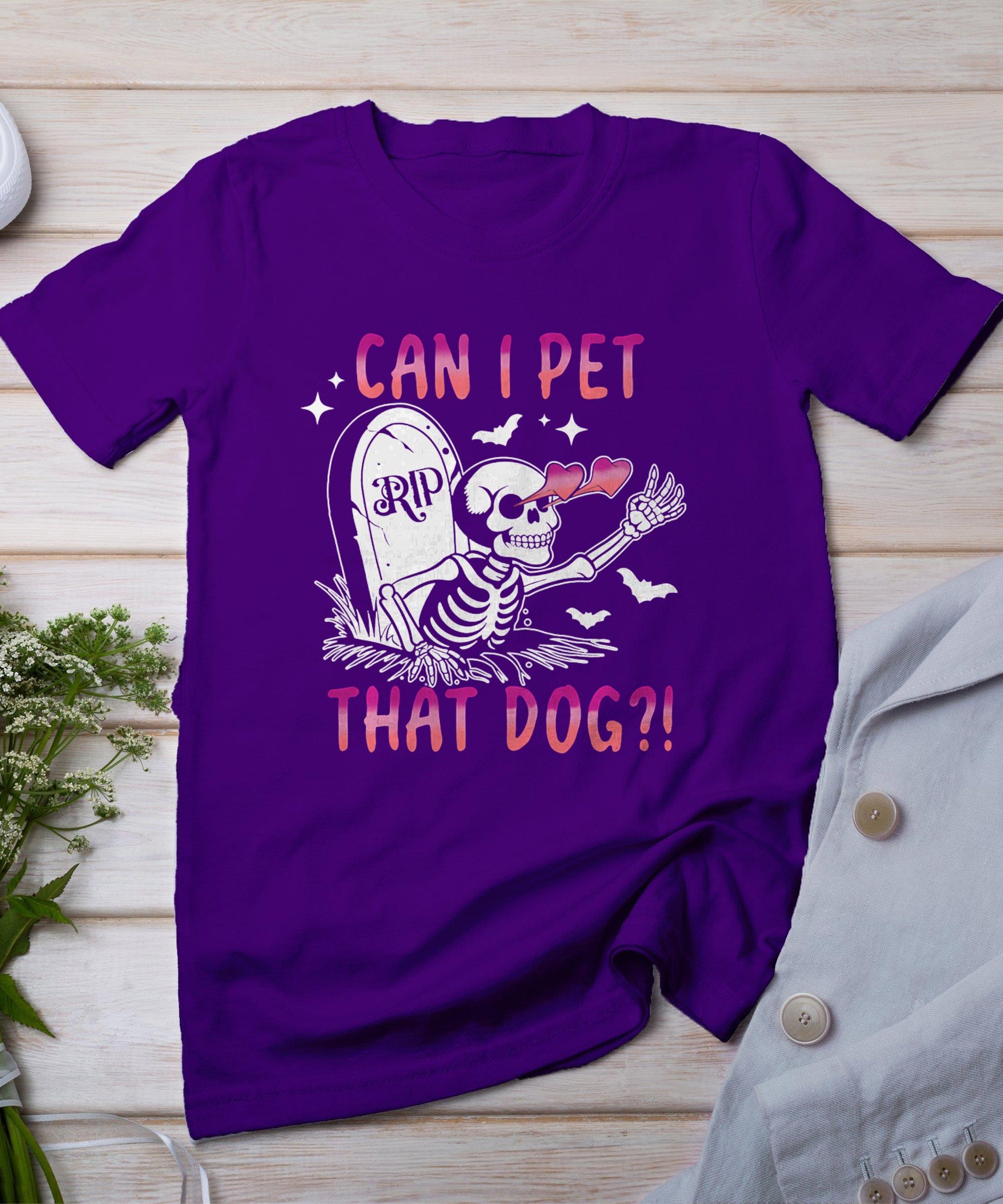 Can I Pet That Dog Skeleton Halloween T-Shirt