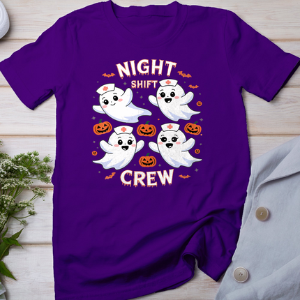 Night Shift Crew Funny Halloween Nursing Ghost Spooky Nurse T-Shirt