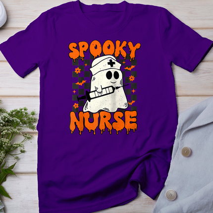 Groovy Spooky Nurse Retro Halloween Nurse Fall Scrub Funny Halloween T-Shirt
