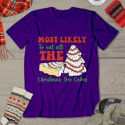 Retro Most Likely To Eat All The Christmas Tree Cakes Debbie T-Shirt