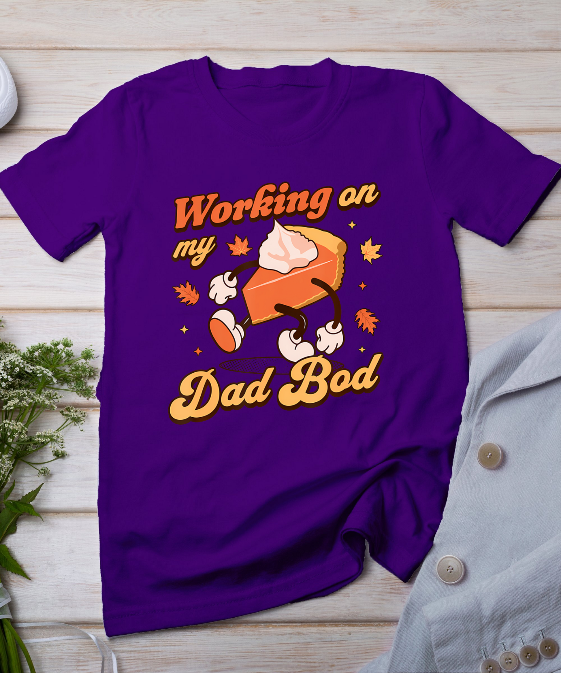 Working On My Dad Bod - Thanksgiving Pregnancy Announcement T-Shirt