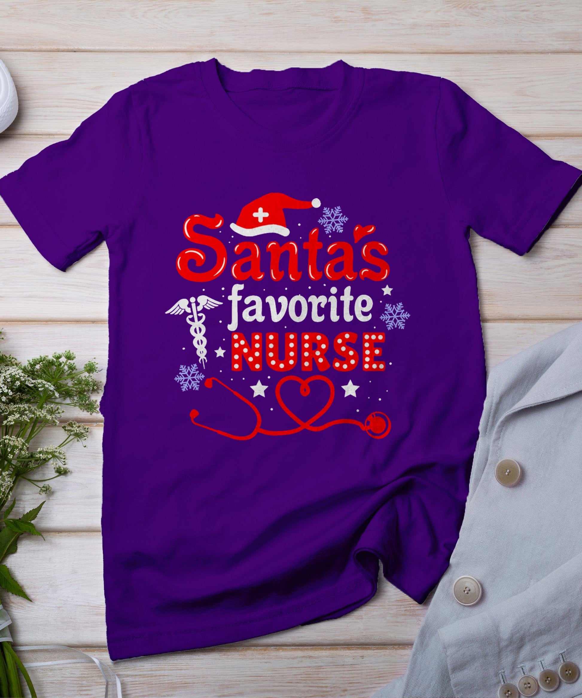 Santa's Favorite Nurse Christmas T-Shirt