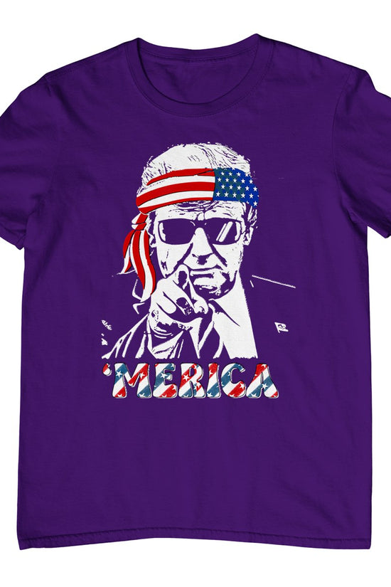 'Merica Trump Happy 4th Of July Trump American Flag T-Shirt