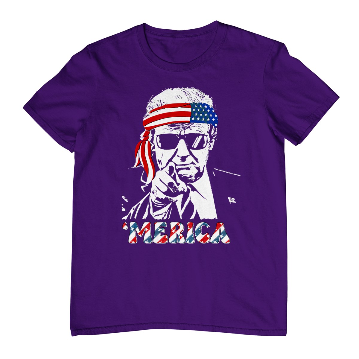 'Merica Trump Happy 4th Of July Trump American Flag T-Shirt