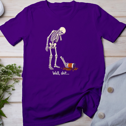 Skeleton Coffee Well Shit Funny Saying Quote Men Women T-Shirt