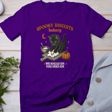 Retro Funny Spooky Biscuits Club Cat Lovers Pastry Halloween T-Shirt