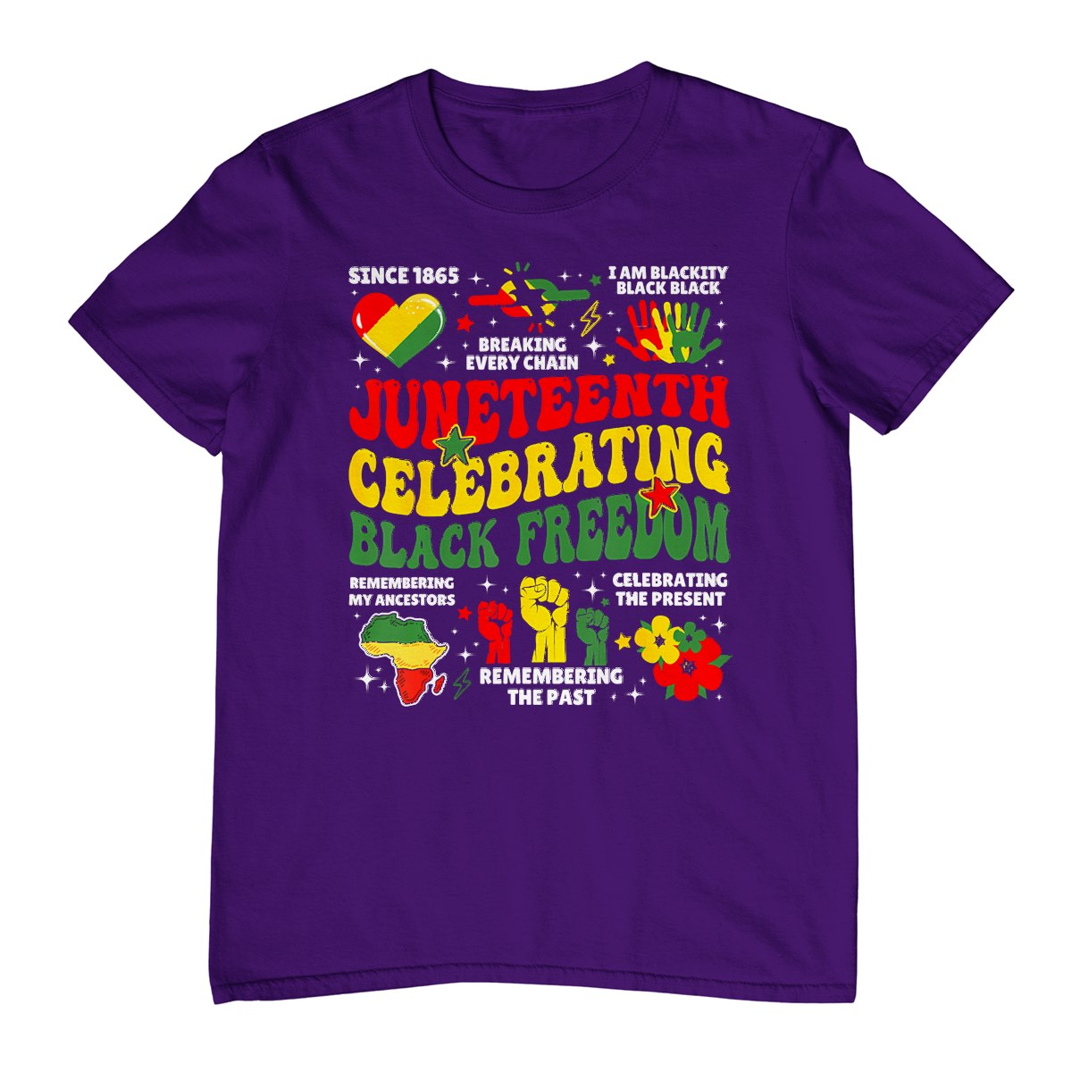 Juneteenth Celebrating Black Freedom 1865 Black Pride T-Shirt