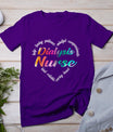 Dialysis Nurse Heart Word Cloud Watercolor Rainbow T-Shirt