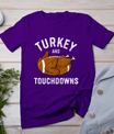 Thanksgiving Turkey And Touchdowns Football Men Boys T-Shirt