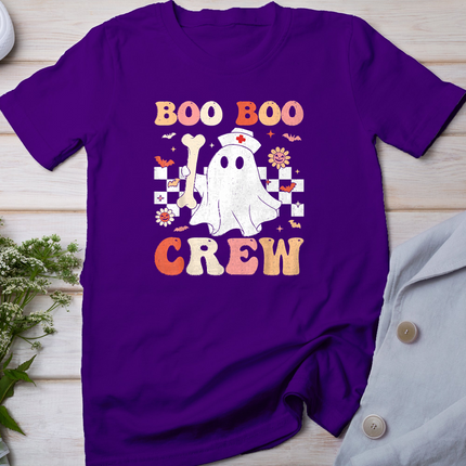 Groovy Boo Crew Nurse Ghost Nursing Medical Halloween Scrub T-Shirt