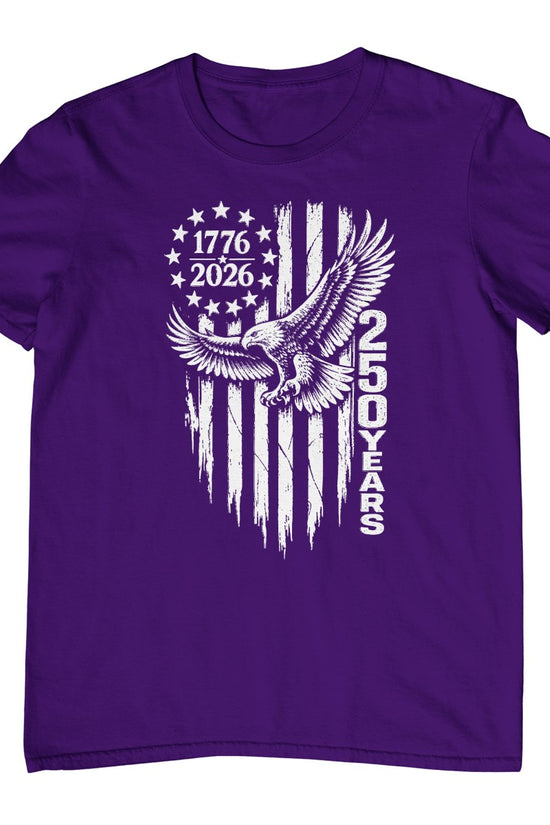 1776 2026 250 Years Patriotic Eagle American Flag T-Shirt