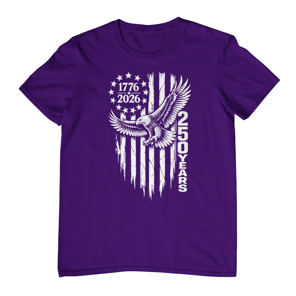 1776 2026 250 Years Patriotic Eagle American Flag T-Shirt