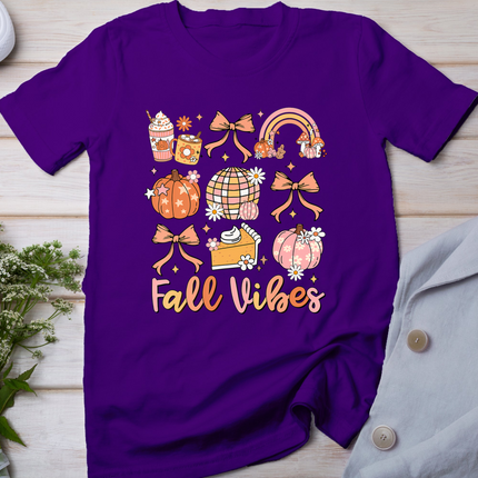 Retro Coffee Fall Vibes Autumn Coquette Pumpkin Thanksgiving T-Shirt