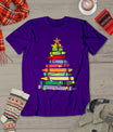 Teacher Christmas Tshirt Crayon Tree Light Gifts Student T-Shirt