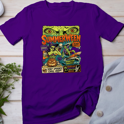 Summerween Scary hots Halloween Monster Beach T-Shirt