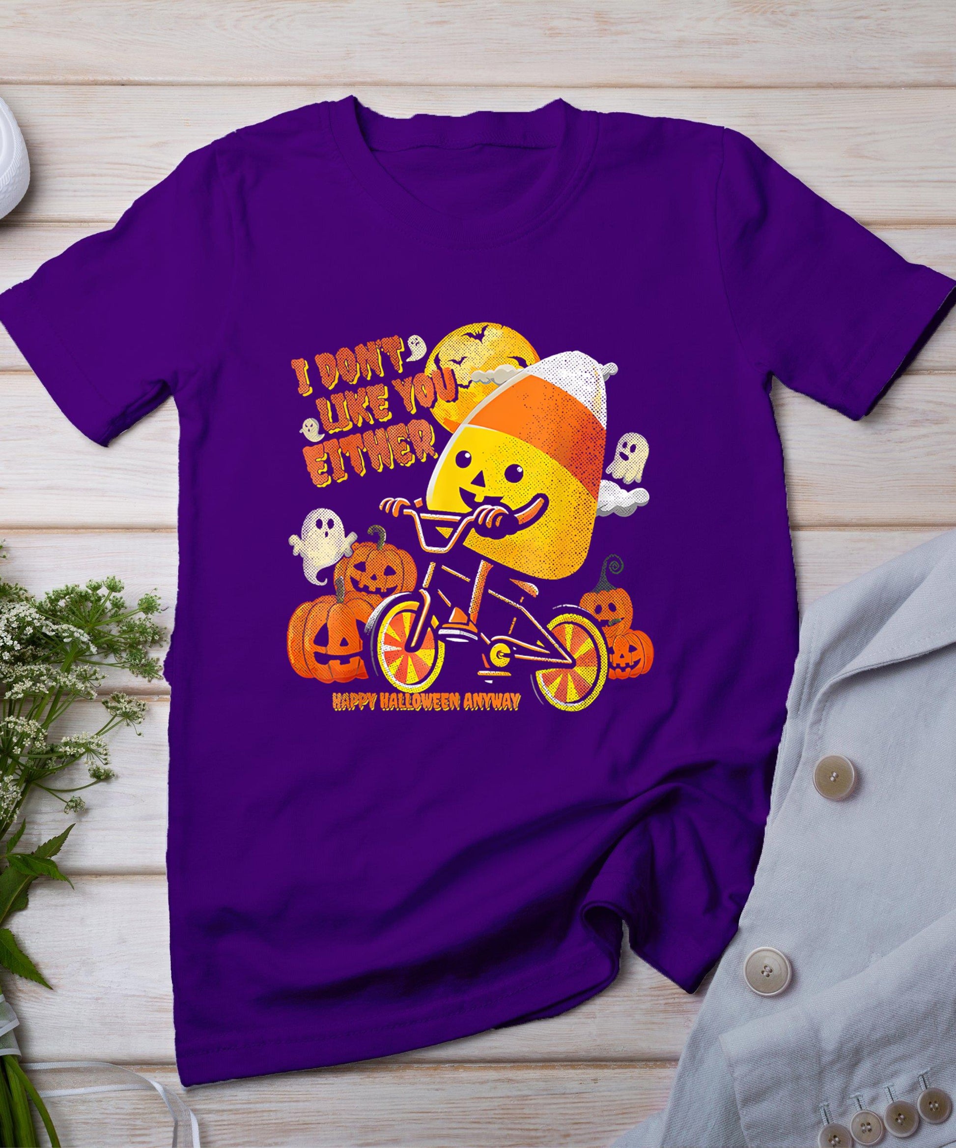 Halloween Costume Team Candy Corn I Don't Like You Either T-Shirt