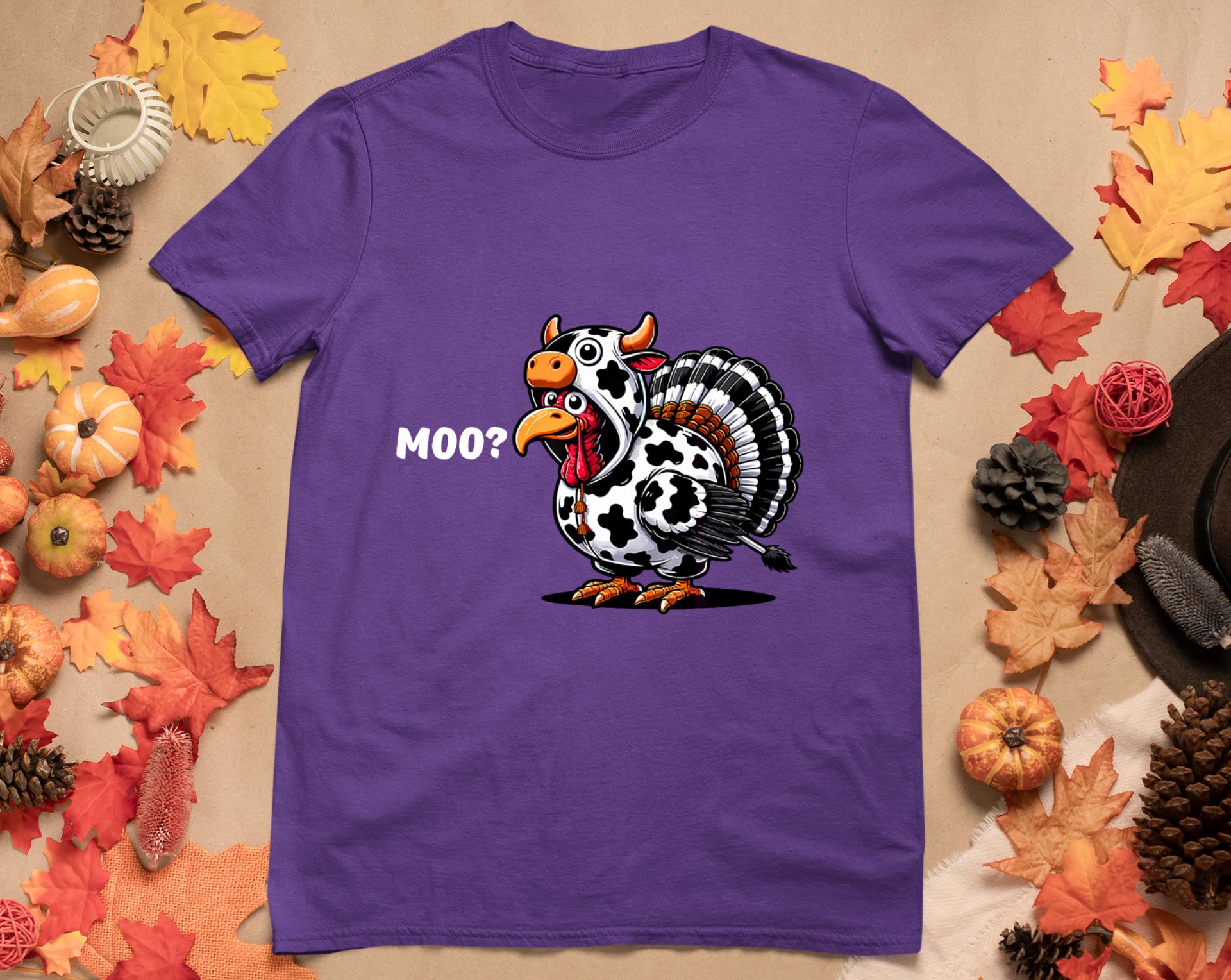 Turkey Moo Funny Thanksgiving T-Shirt