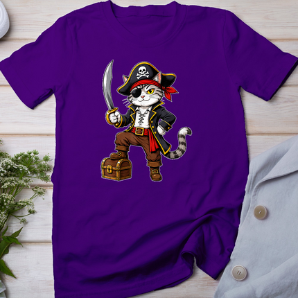 Pirate Cat Cute Halloween Costume Funny Graphic T-Shirt