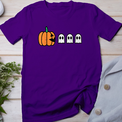 Halloween Gamer Pumpkin Eating Ghost Costume Men Boys Kids T-Shirt