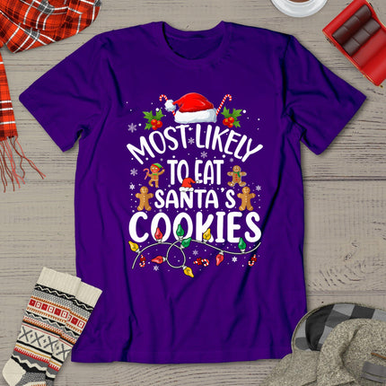 Most Likely To Eat Santa's Cookies Christmas Family Matching T-Shirt