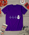 Heartbeat Nurse Snowman Nurse Christmas T-Shirt