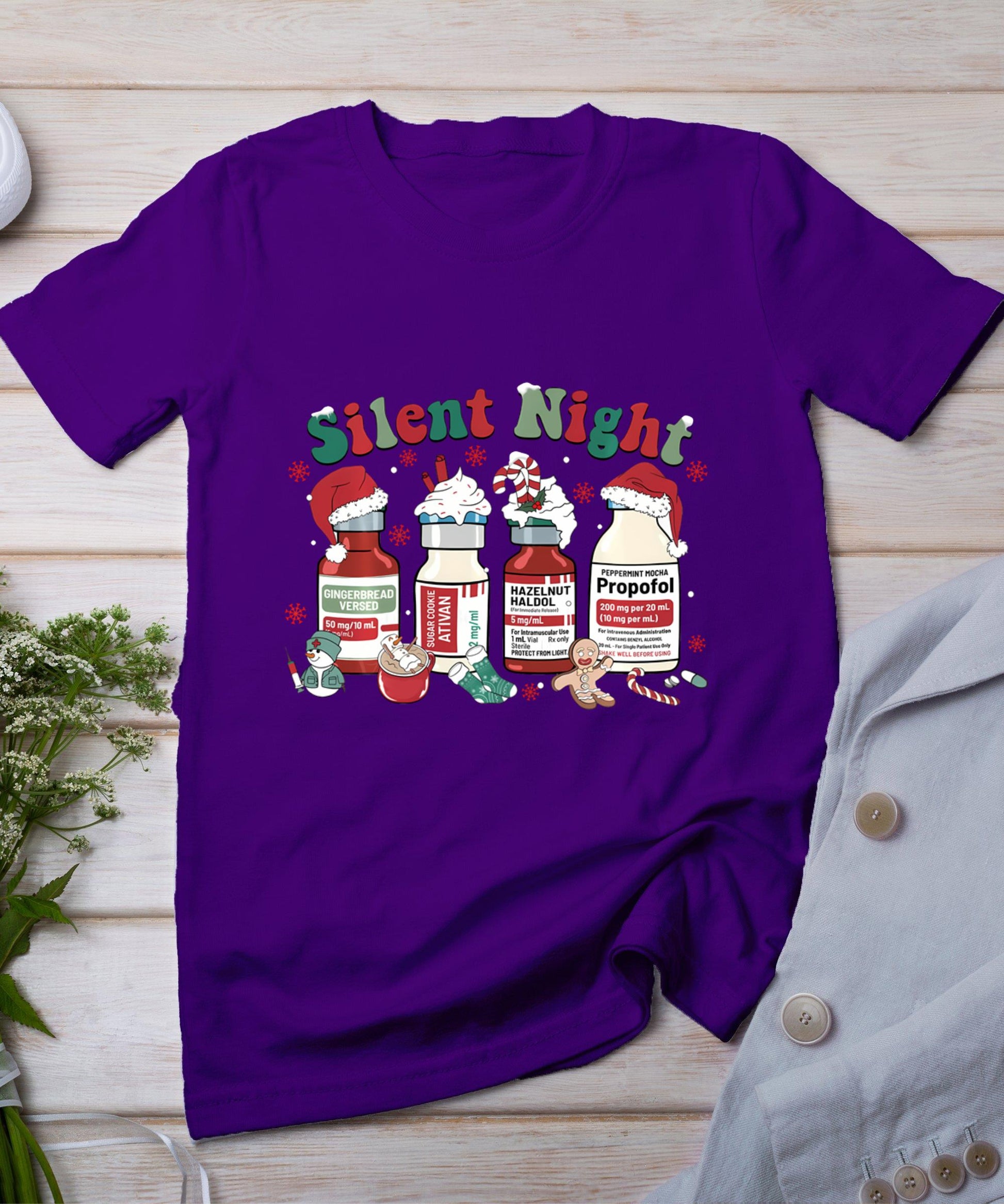 Icu Nurse Christmas Silent Night T-Shirt