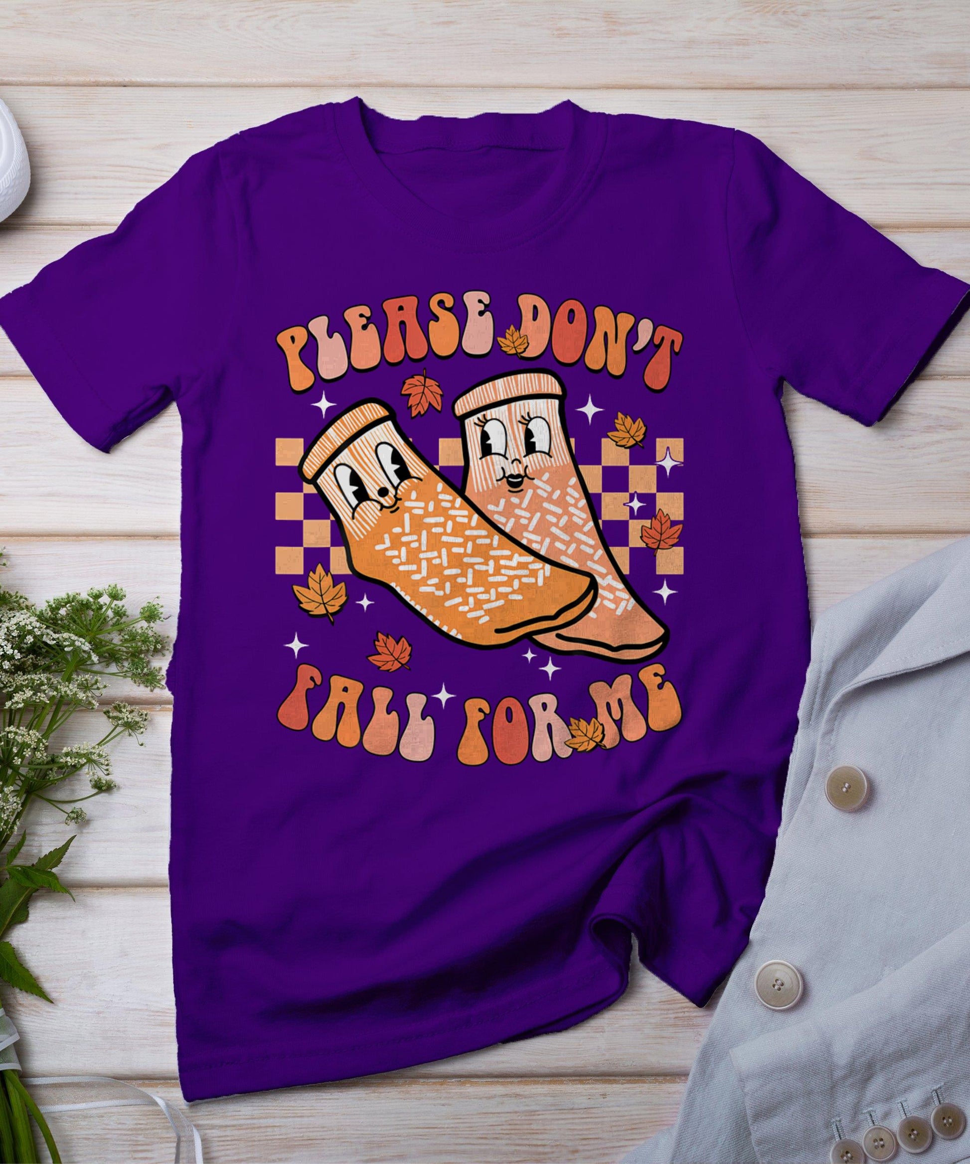 Nurse Retro Autumn Non Slip Socks Please Don't Fall For Me T-Shirt