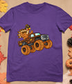 Thanksgiving Turkey Riding Monster Truck Boys Kids T-Shirt