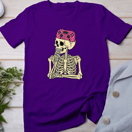 Halloween Skeleton Gamer Brain Men Teens Boys Gaming Boys T-Shirt