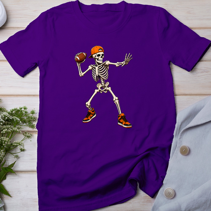 Funny Skeleton Playing Football Halloween Men Boys Kids T-Shirt