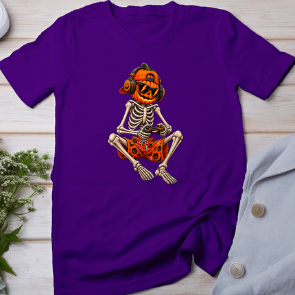 Halloween Skeleton Gamer Video Gaming Shirts Men Boys Teens T-Shirt