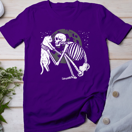 Skeleton Cat Skull Kitty Cute Goth Halloween Men Women Kids T-Shirt