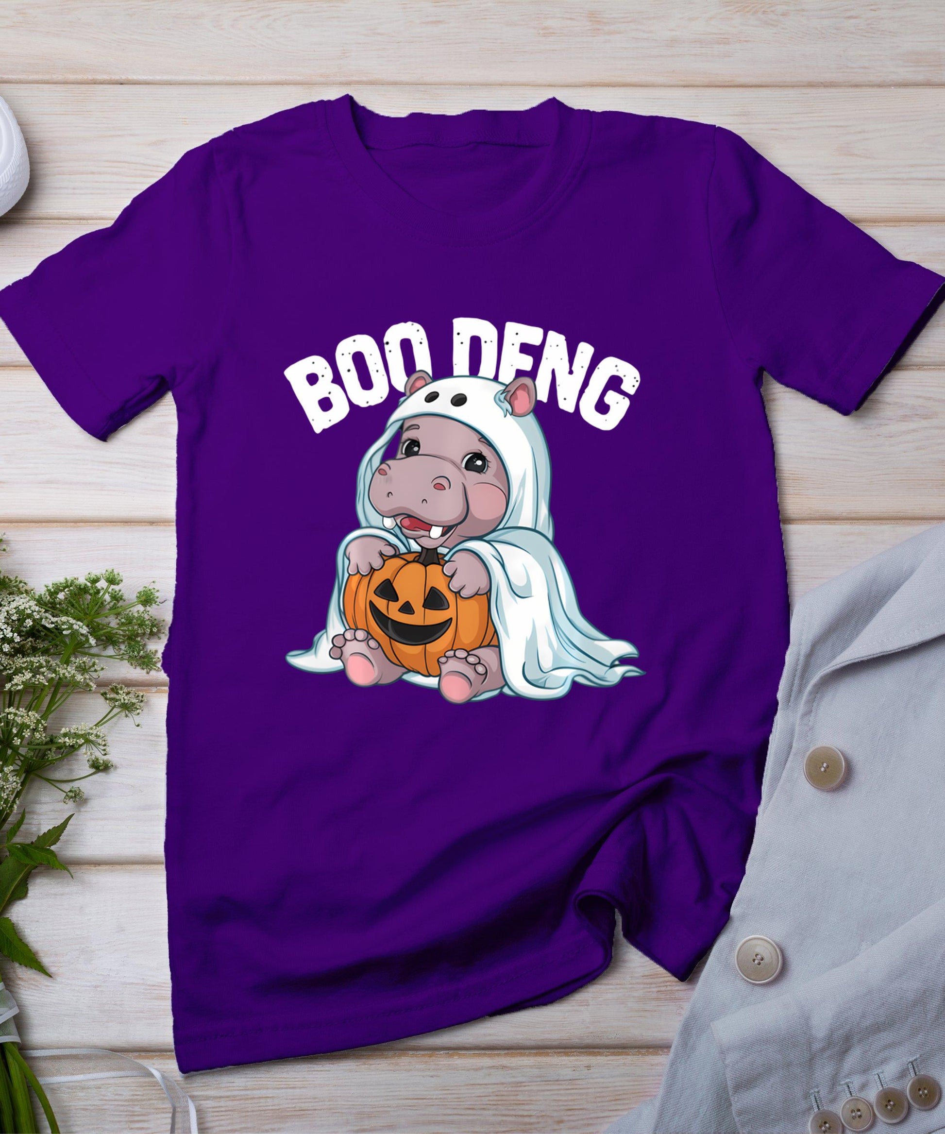 Halloween Moo Deng Baby Hippo Boo Deng T-Shirt