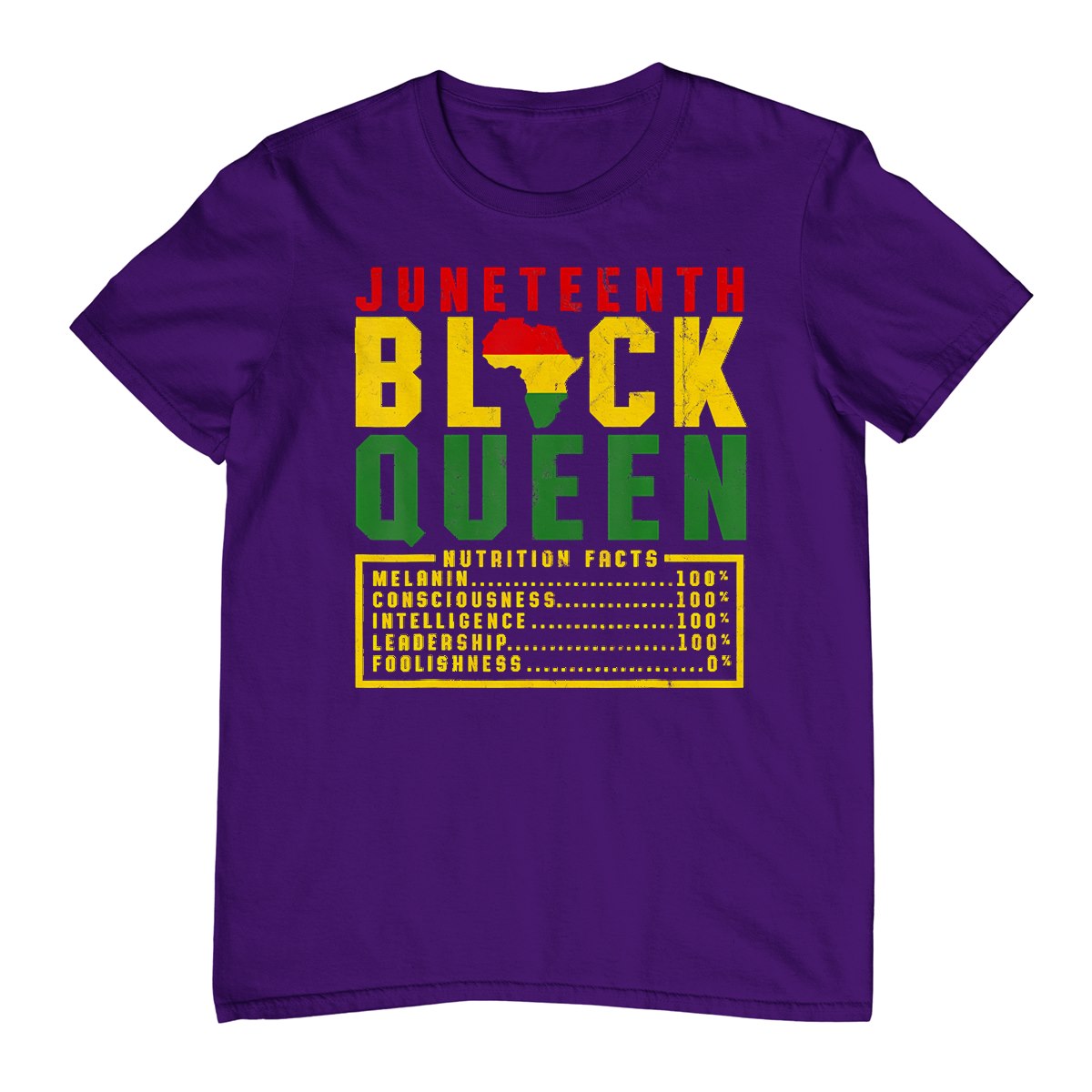 Juneteenth Women's Black Queen Nutrition Melanin Black Pride T-Shirt
