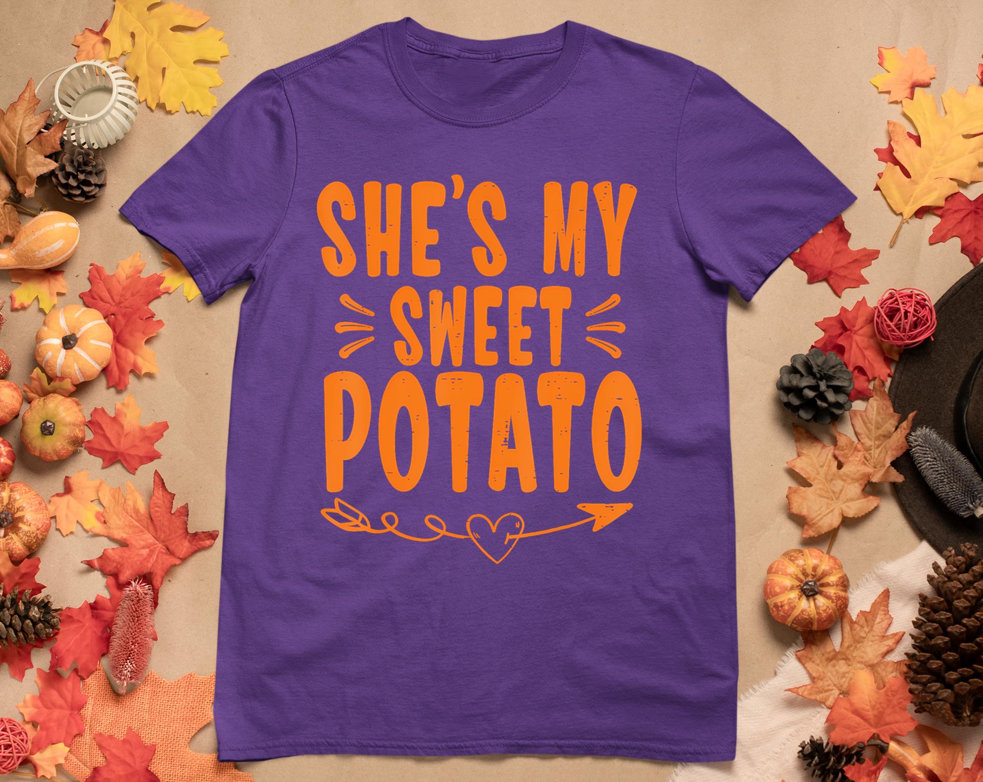 Thanksgiving Matching Couple She's My Sweet Potato I Yam T-Shirt