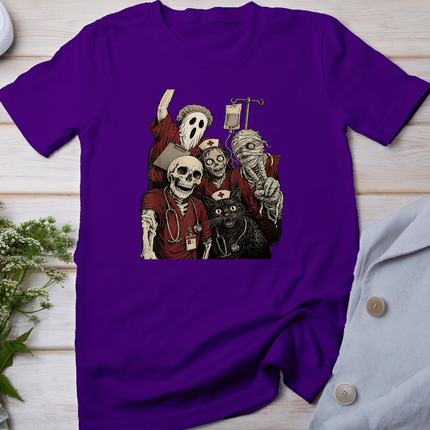 Halloween Nurse Squad Skeleton Spooky Nursing Crew RN Scrubs T-Shirt