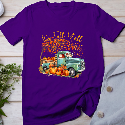 It's Fall Y'all Pumpkin Truck Autumn Tree Fall Thanksgiving T-Shirt