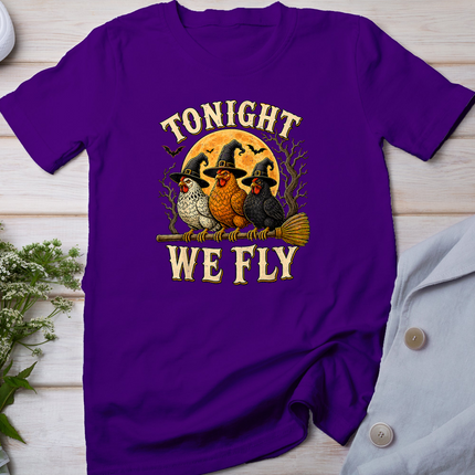 Tonight We Fly Funny Chicken Spooky Season Farm Halloween T-Shirt