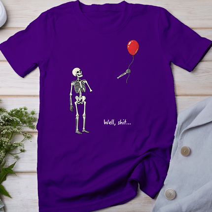 Well Skeleton Holding Balloon Gothic Halloween T-Shirt