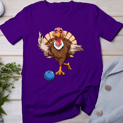 Turkey Bowling Thanksgiving Turkey Playing Bowling Turkey T-Shirt