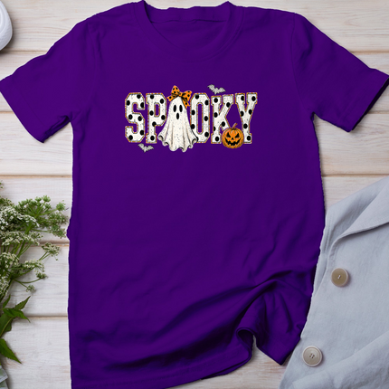 Retro Spooky Season Ghost Polka Dot Halloween Design T-Shirt