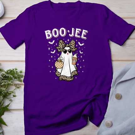Boo-JEE Ghost Coffee Leopard Retro Cute Halloween T-Shirt