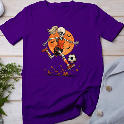 Halloween Soccer Skeleton Girl Player Spooky Soccer Team T-Shirt