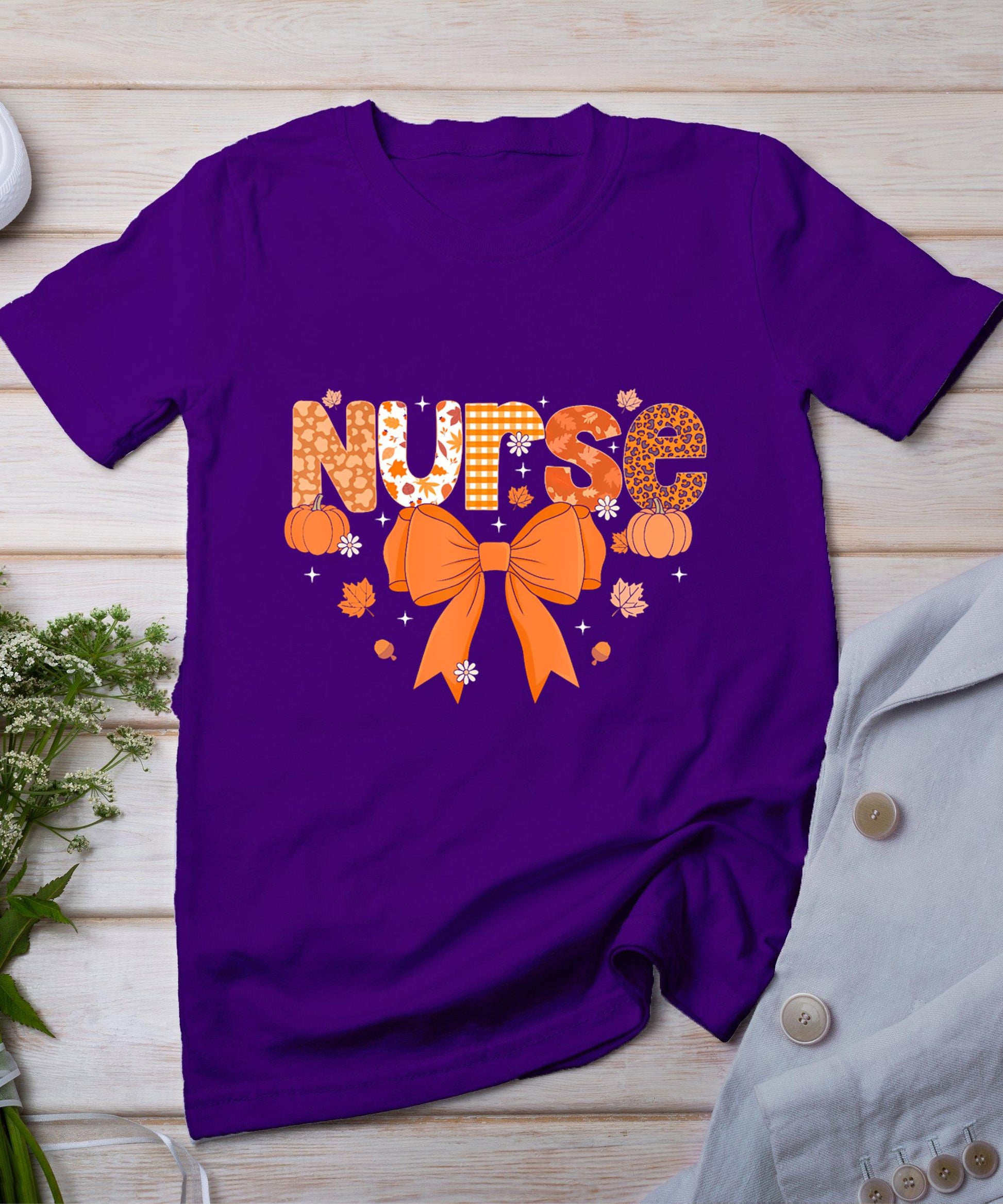 Fall Nurse Shirt Women Pumpkin Season Autumn Thanksgiving T-Shirt