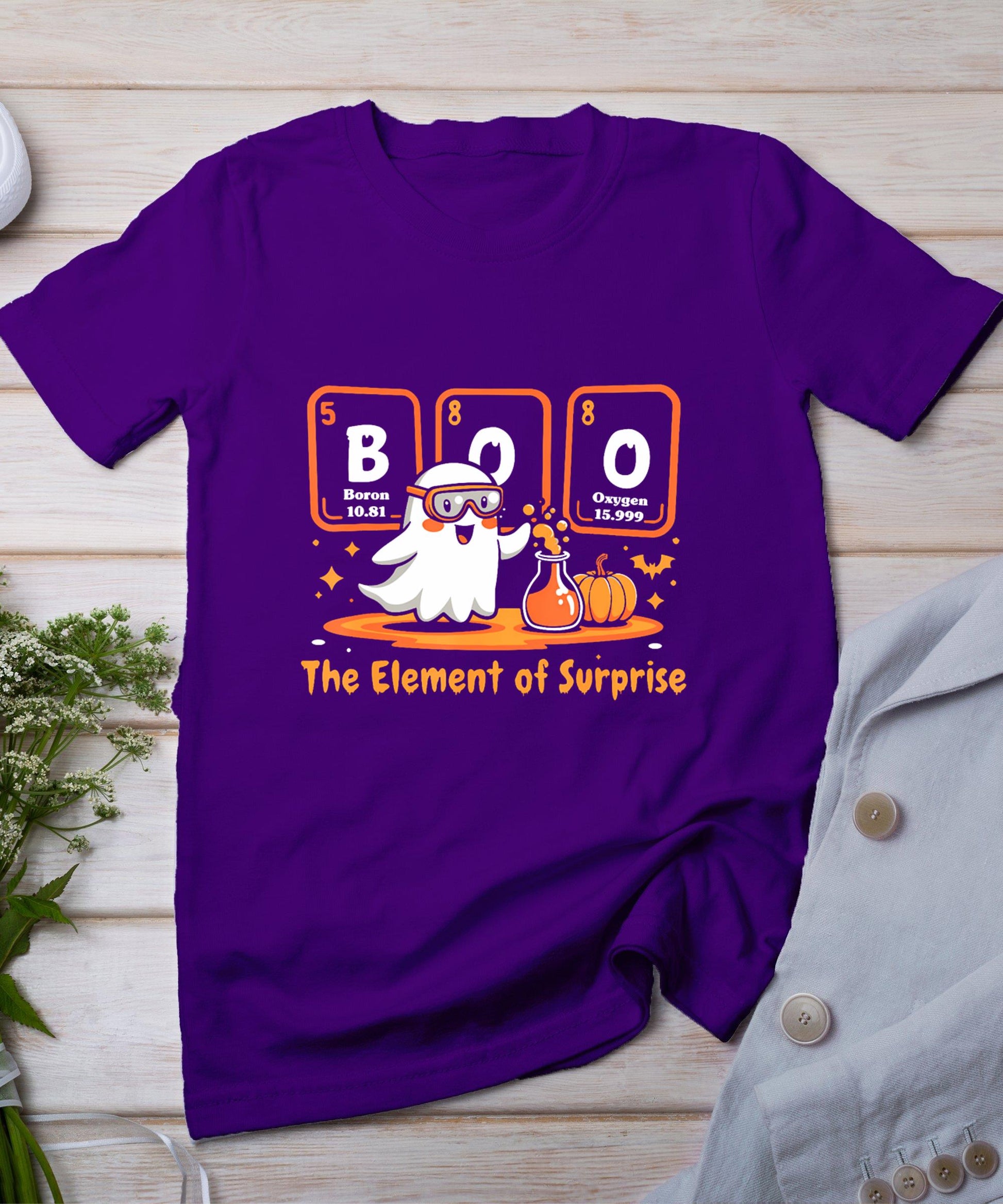 Chemistry Boo The Element Of Surprise Cute Chemist Halloween T-Shirt