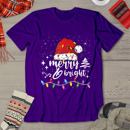 Merry And Bright Christmas Lights Xmas For Men Women Kids T-Shirt
